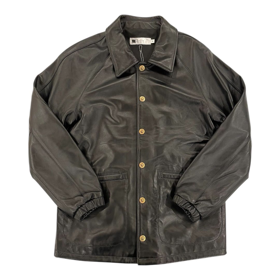 MYIN / SHEEPSKIN LEATHER COACH JACKET【HEAD QUARTERS】
